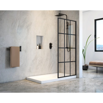 Taylor Bath Screen Shower Enclosure Black Matt with Acrylic Base, 60" X 32" Walk
