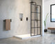 Taylor Bath Screen Shower Enclosure Black Matt with Acrylic Base, 60" X 32" Walk