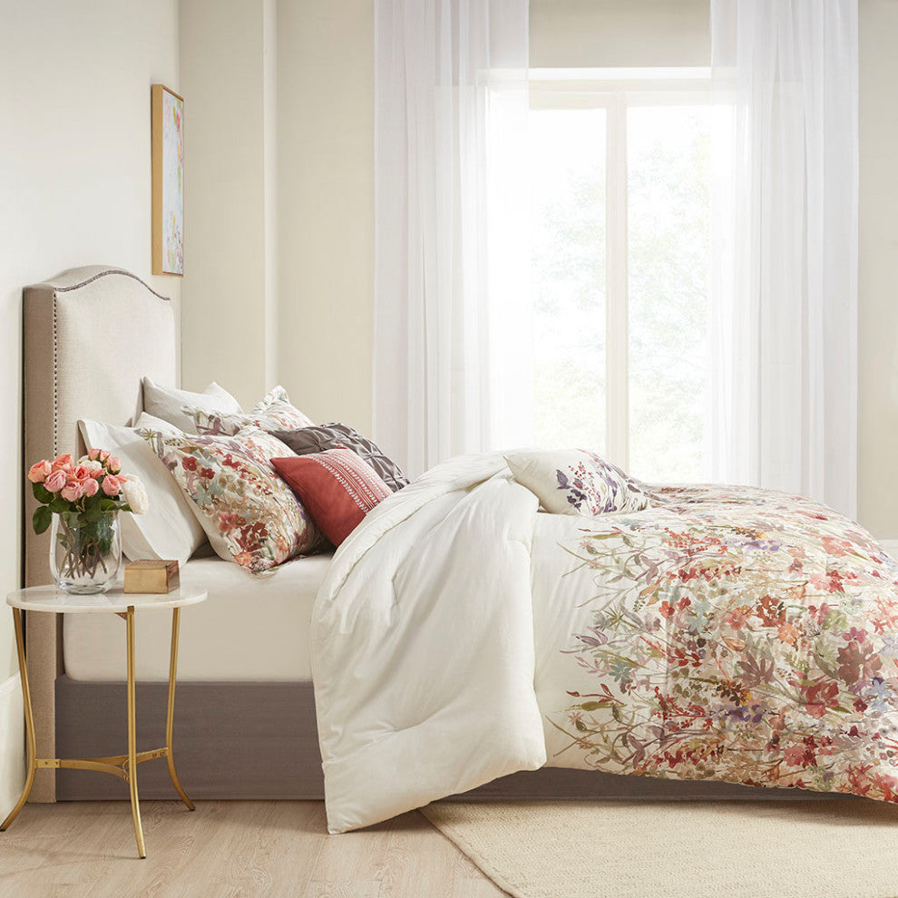 Madison Park Mariana 7 Piece Cotton Printed Comforter Set in Multi
