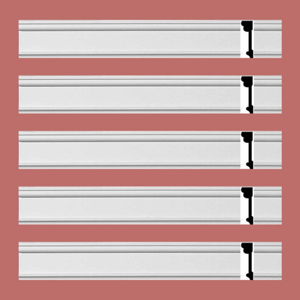 Crown Molding White Urethane Charlottes  Design 5 Pcs   470" Length