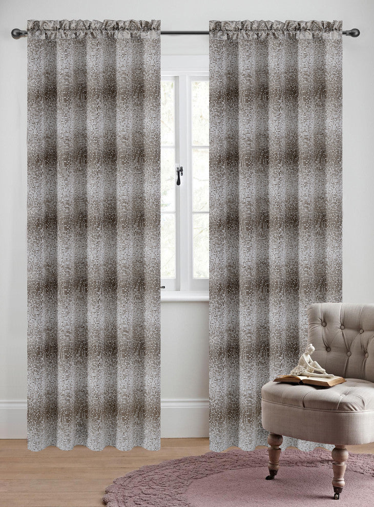 Jacquard Metro Drapery Curtain Panels, Taupe, 50"x63", Set of 2