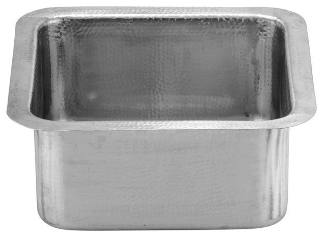 Nantucket Sinks SQRS-7MF 16.5 Inch Square Hammered Satin Matte Finish Stainless