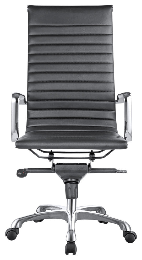 Contemporary Omega Swivel Office Chair High Back Black - Black