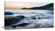 "Slow Motion Sea Waves Over Rocks" Modern Seascape Wall Art, 1 Panel, 60"x28"