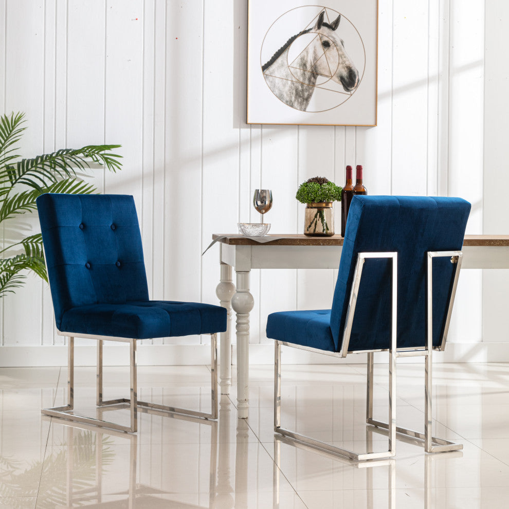 Home Beyond Dining Chairs Set of 2 Pieces for Dining Room, Navy Blue UC-16B