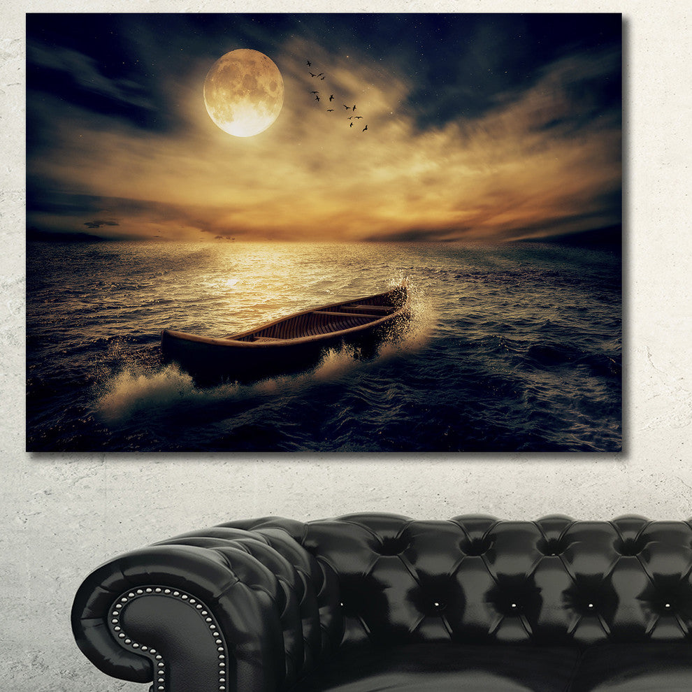Middle of Ocean after Storm, Floral Canvas Art Print, 40"x30"