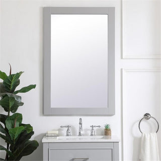 Elegant Decor Aqua 36" x 24" Wood Frame Bathroom Mirror in Gray