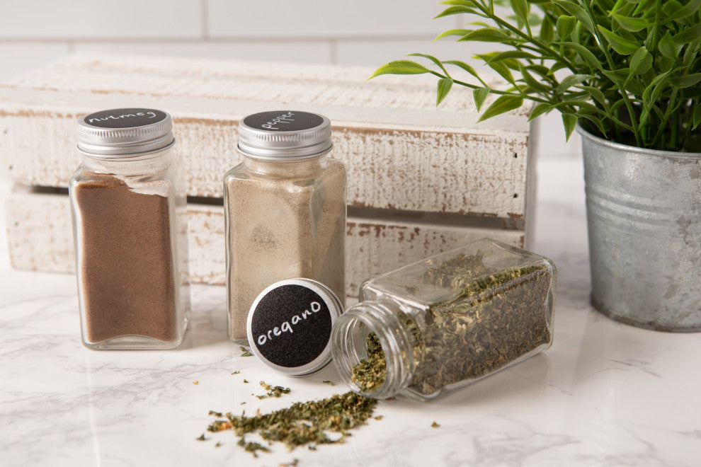 Spice Jar Set With Chalkboard Labels, Set Of 12