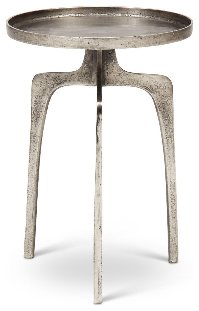 Vinya End Table, Vintage Silver
