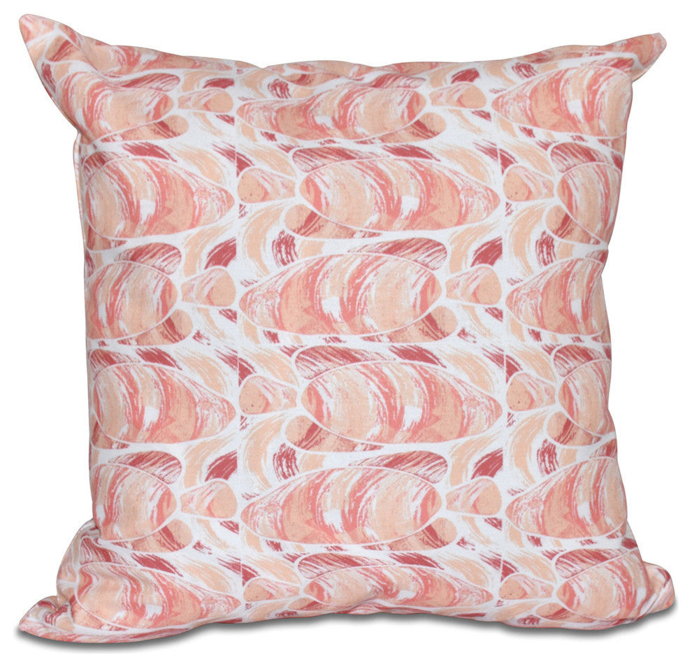 Fishwich, Animal Print Pillow, Coral, 16"x16"