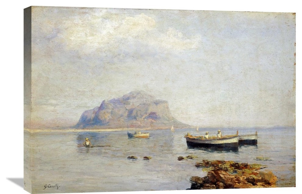 "A Calm With Fishing Boats In The Bay of Naples" Artwork, 30" x 20"