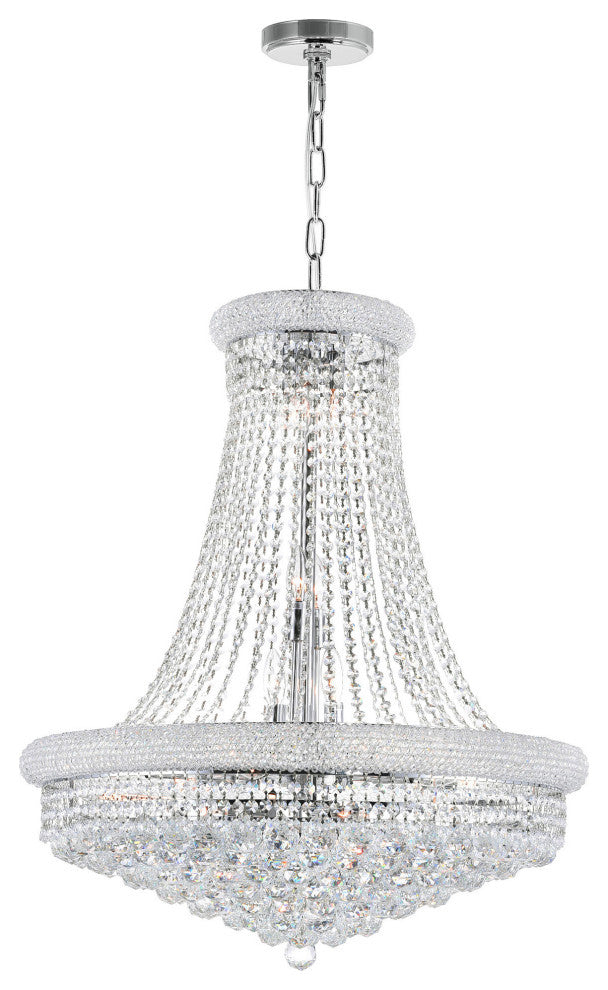 Empire 18 Light Down Chandelier With Chrome Finish