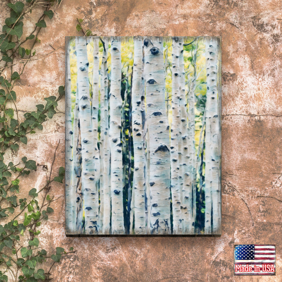 Birch Grove Art Wooden Wall Art, Oversized 48x36