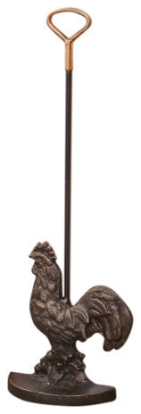 Rooster Doorstop, Bronze