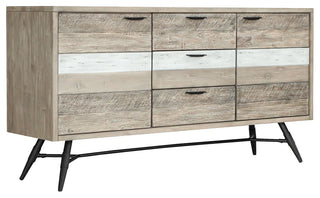 Bridges Sideboard Buffet Cabinet, Two Tone Acacia Wood
