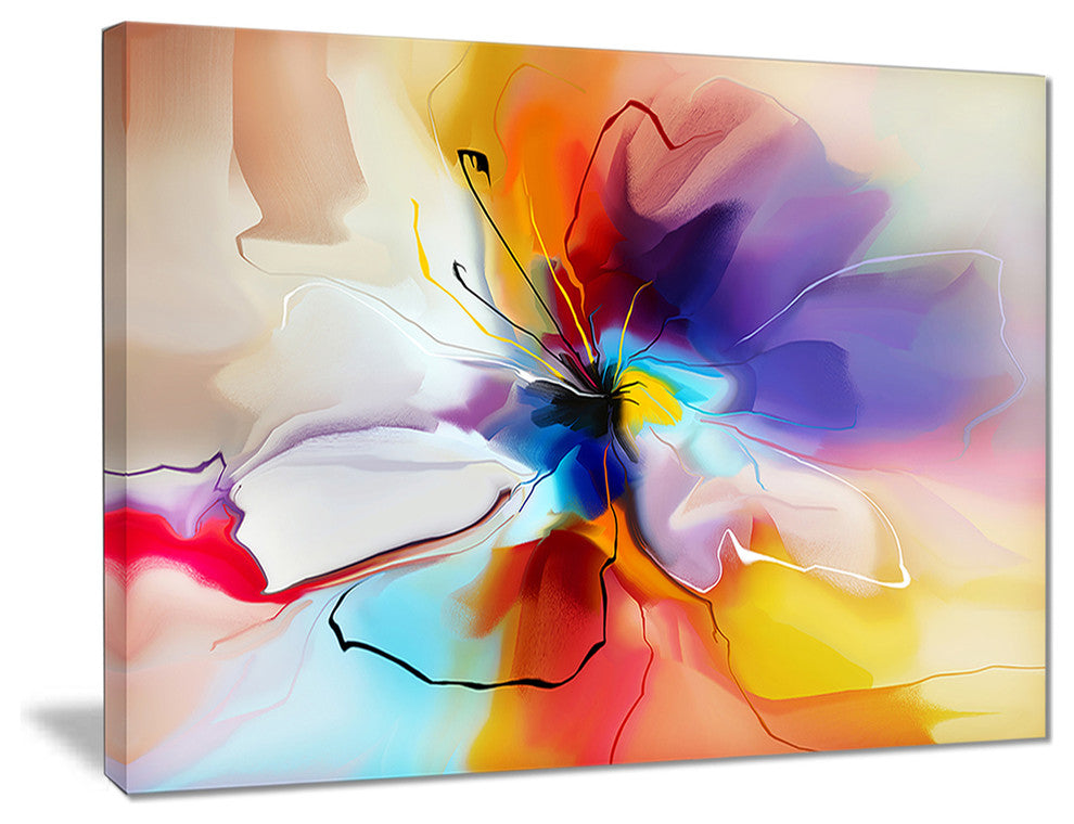 "Creative Flower in Multiple Colors" Abstract Floral Canvas Print, 20"x12"