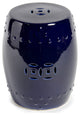 Cobalt Blue Asian Style Porcelain Garden Stool 17"