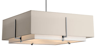 Exos Square Large Double Shade Pendant, Natural Anna Inner, Flax Outer