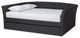 Delora Dark Grey Fabric Upholstered Full Size Daybed With Roll-Out Trundle Bed