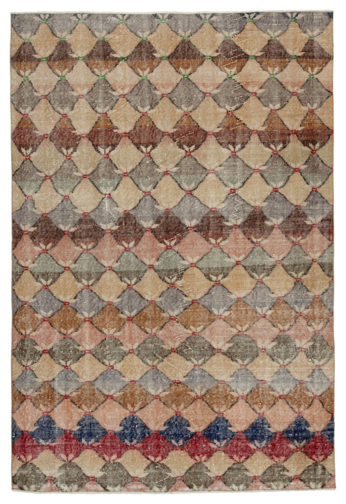 Rug N Carpet - Handwoven Turkish 5' 5'' x 7' 9'' Contemporary Vintage Rug