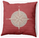 20x20" Compass Nautical Decorative Indoor Pillow, Ligonberry Red
