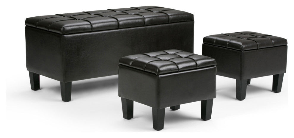 Dover 3 Piece Storage Ottoman