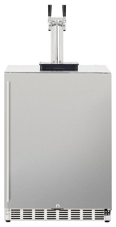 RCS Dual Tap Stainless Kegerator UL Rated For Outdoors