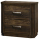 Benzara BM204557 Transitional Style 2 Drawer Nightstand with Plinth Base, Brown
