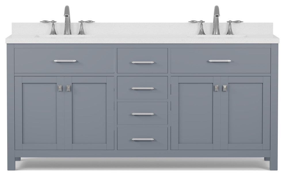 Caroline 72" Double Bathroom Vanity Set, Gray