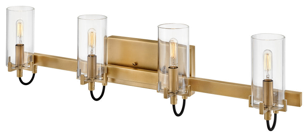 Hinkley Ryden Large Four Light Vanity, Heritage Brass