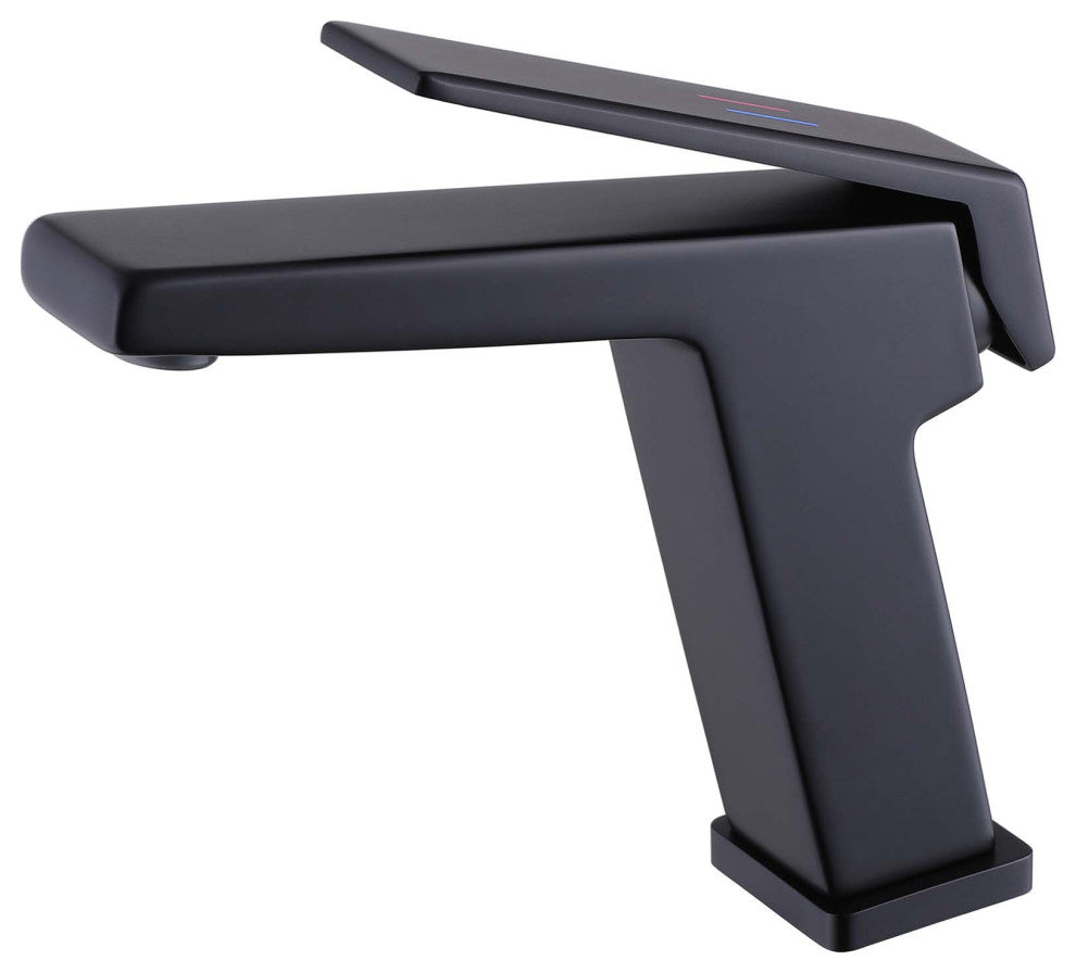 Deck Mounted Single Handle Bathroom Faucet, Single Hole, Matte Black