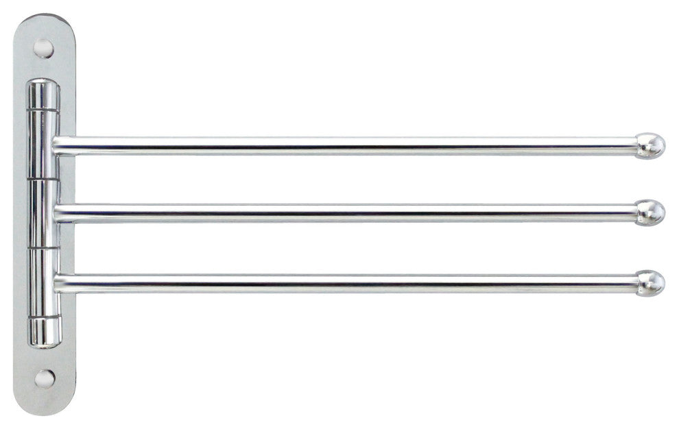 MODONA's 14" Triple Swing Towel Bar -, Polished Chrome