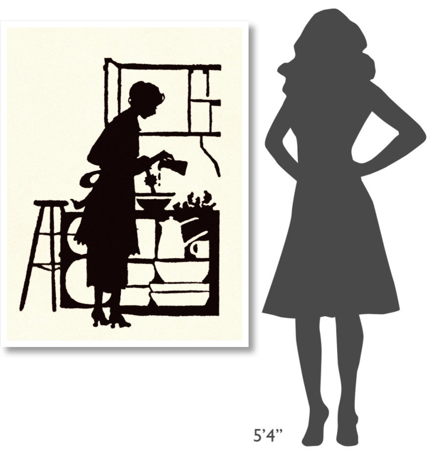 "Homemaker Waters Plants in a Home" Paper Print by Maxfield Parrish, 38"x50"