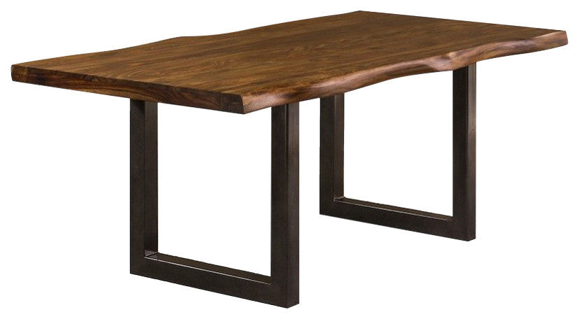The Emerson Dining Table, 80"x39", Natural Sheesham, Contemporary, Rectangle