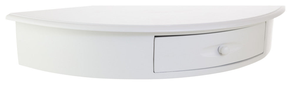 Kiera Grace Providence Morris Half Moon Shelf White, Matte Finish
