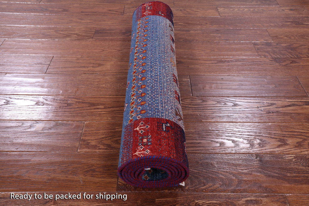 Runner Persian Gabbeh Tribal Hand-Knotted Rug 2' 9" X 8' 1" Q10934