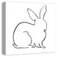Simple Rabbit Sketch 16x16 Canvas Wall Art