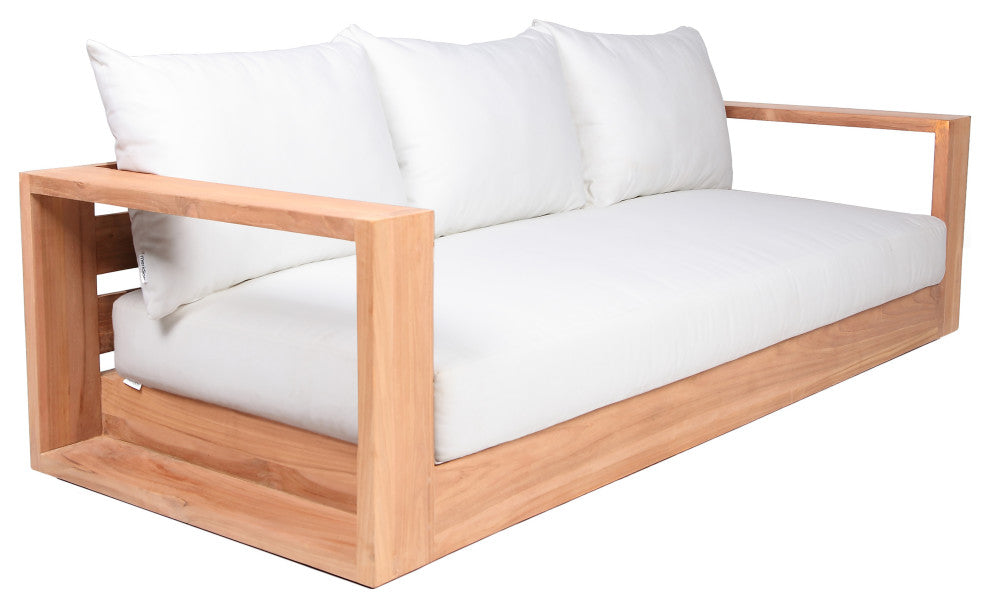 Tulum Waterproof Fabric Upholstered Outdoor Sofa, Off White