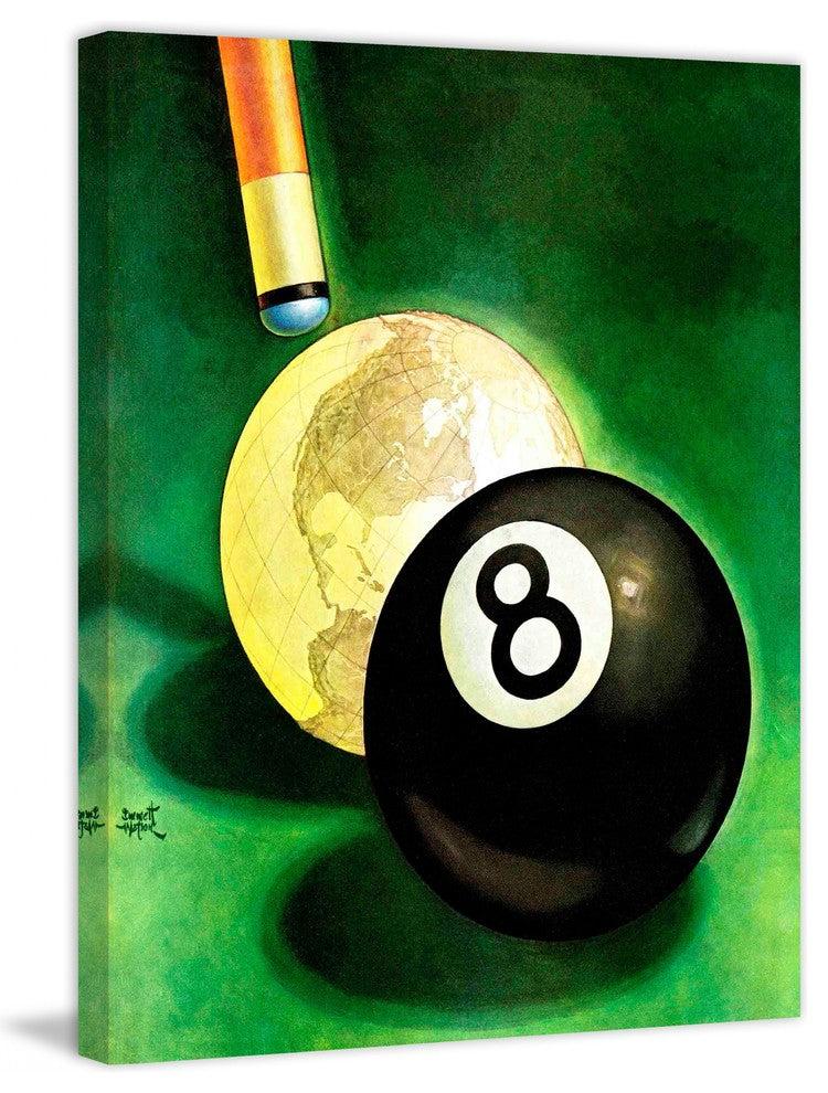 "World as Cue Ball" Painting Print on Canvas by Emmett Watson