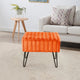 Serenta Super Mink Ottoman, Burnt Orange, 19''x13''x17''