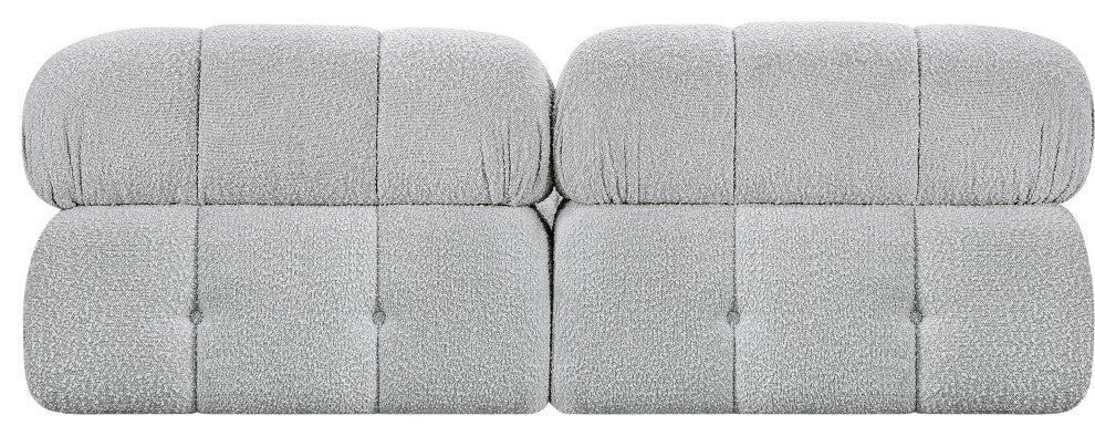 Ames Boucle Fabric Modular Sofa, Grey, 2-Piece: 2 Armless Chair