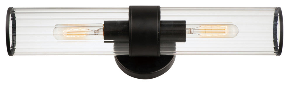 Maxim 11472CR Crosby 2 Light 5"W Bathroom Vanity Light - Black