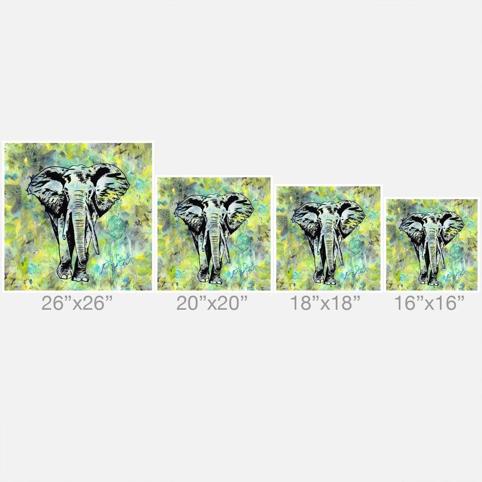 Amy Smith The Tough Elephant Throw Pillow, 16"x16"