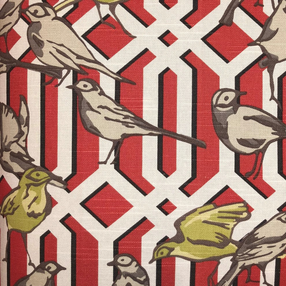 Bird Forest Multicolor Luxury Throw Pillow, 20"x30" Queen