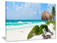 "Calm Caribbean Beach" Panorama Photo Landscape Canvas Print, 20"x12"