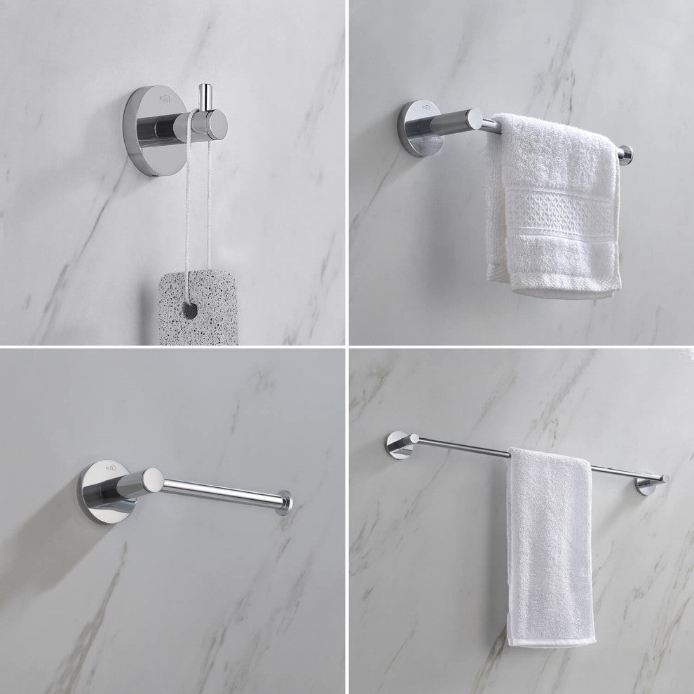 Circular 4 Piece Hardware Set, Chrome