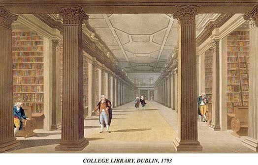 College Library, Dublin, 1793- Fine Art Giclee Print 24" x 36"