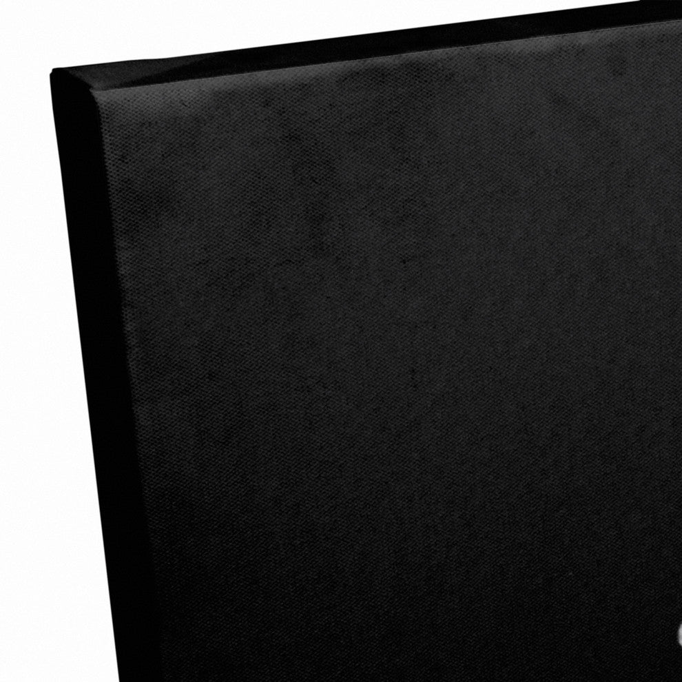 Black and White Floral Midline Print on Canvas