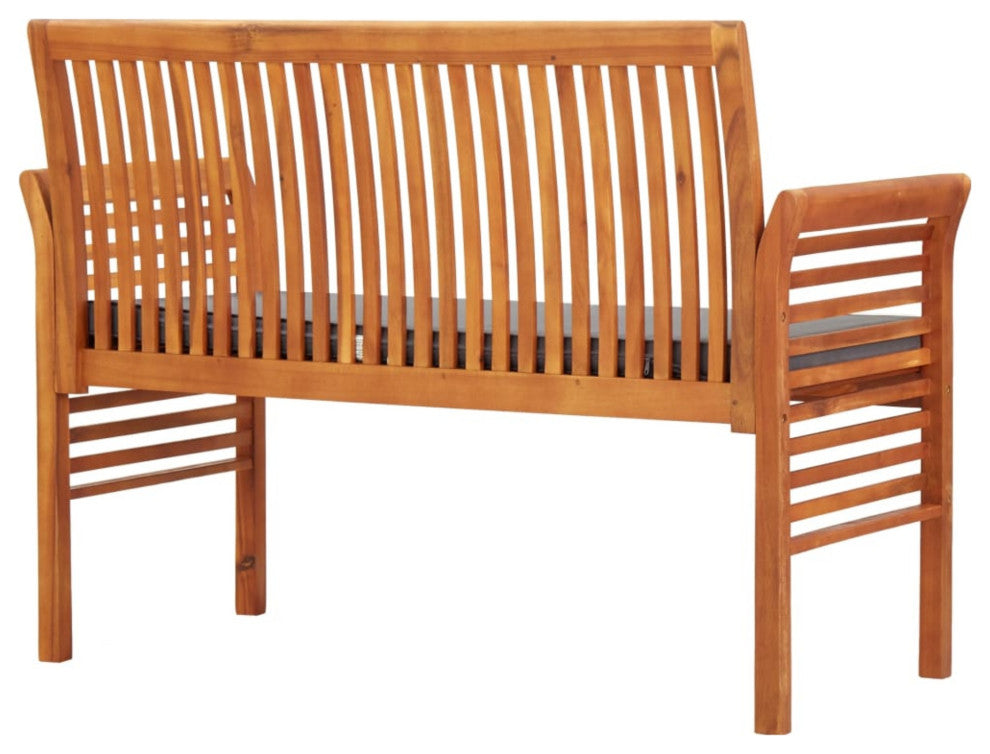vidaXL 2-Seater Garden Bench With Cushion 47.2" Solid Acacia Wood