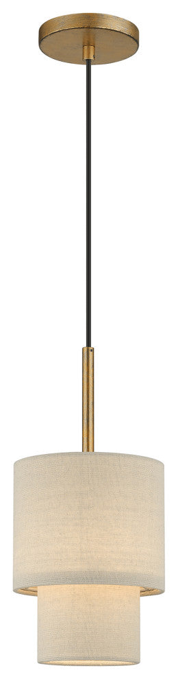 Bellingham 1-Light Antique Gold Leaf Mini Pendant